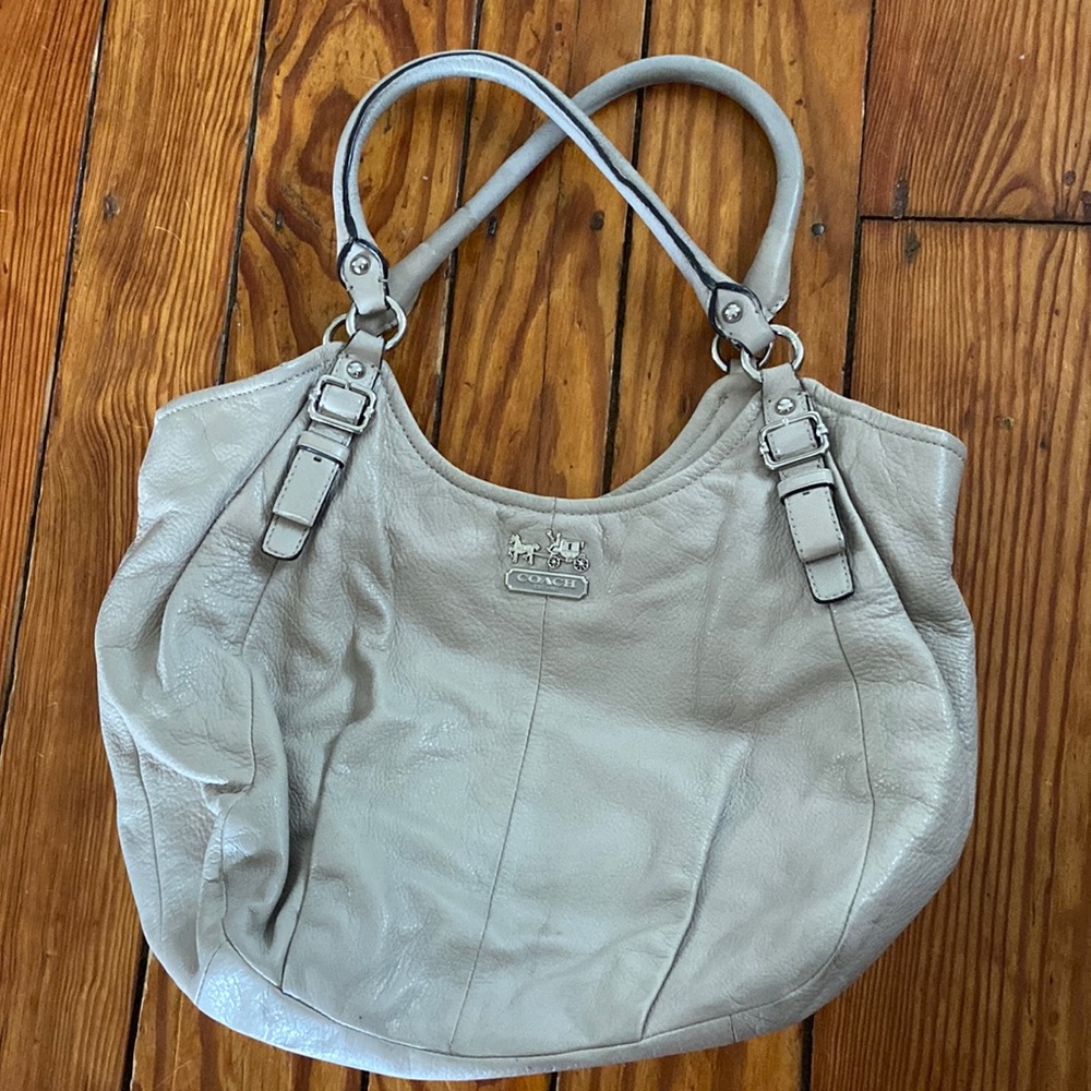 Coach Madison Abigail leather shoulder bag: beige